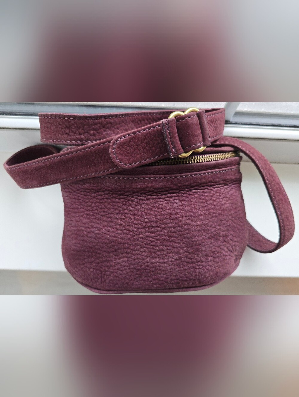 Coach Sonoma Nubuc Fishing Creel 4937 Suede Crossbody Elderberry